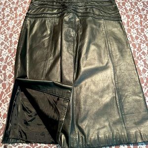 Black butter leather skirt!!